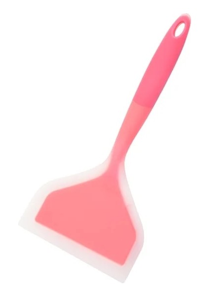 Pembe Silikon Mutfak Eşyaları Pişirme Sığır Eti Yumurta Silikon Spatula Şeffaf Bicolor Mutfak Kazıyıcı Geniş Pizza Kürek Yapışmaz Spatula (Yurt Dışından)