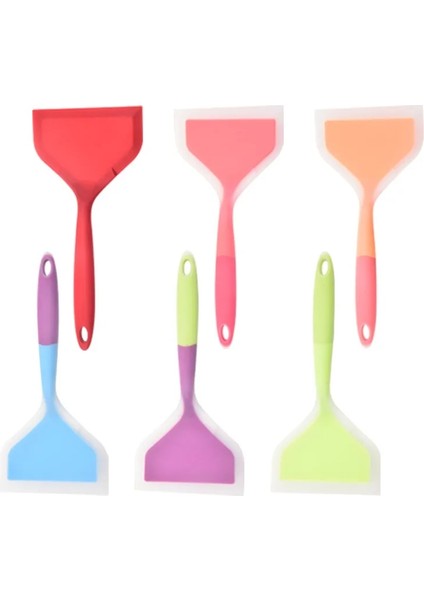 Pembe Silikon Mutfak Eşyaları Pişirme Sığır Eti Yumurta Silikon Spatula Şeffaf Bicolor Mutfak Kazıyıcı Geniş Pizza Kürek Yapışmaz Spatula (Yurt Dışından) fiyatları
