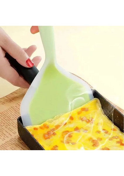 Pembe Silikon Mutfak Eşyaları Pişirme Sığır Eti Yumurta Silikon Spatula Şeffaf Bicolor Mutfak Kazıyıcı Geniş Pizza Kürek Yapışmaz Spatula (Yurt Dışından) indirimleri