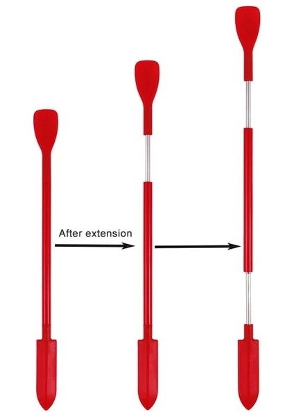 1 Pc Kırmızı Spatula Çift Kafalı Kazıyıcı Silikon Mini Spatula Fırça Uzatılabilir Slicker-Kaşık Kremalı Kek Reçel Kazıyıcı Spatula Mutfak Pişirme Araçları (Yurt Dışından)