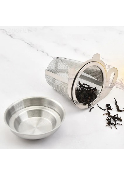 Gümüş Set Çift Katmanlı Kolu Çay Demlik Seti Çaydanlık Çay Süzgeci Gevşek Yaprak Baharat Çay Kaşığı Filtre Elek Teaware Drenaj Faydalı Mutfak Aracı (Yurt Dışından) fırsatları