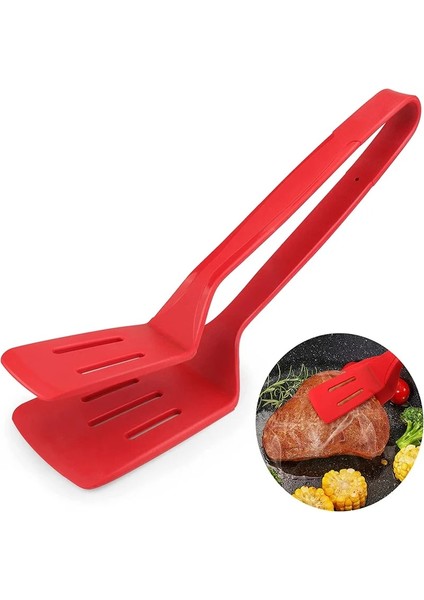 Siyah Silikon Mutfak Maşası Paslanmaz Çelik Barbekü Salata Izgara Servis Maşası Ekmek Klip Saygısız Kızarmış Biftek Barbekü Pişirme Kelepçesi (Yurt Dışından)