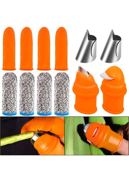 Set 3 2 Resme Göre Silikon Parmak 90 Derece Bıçak Koruyucu Meyve Sebze Başparmak Bıçak Parmak Koruma Mutfak Aletleri Için Bıçaklı (Yurt Dışından)