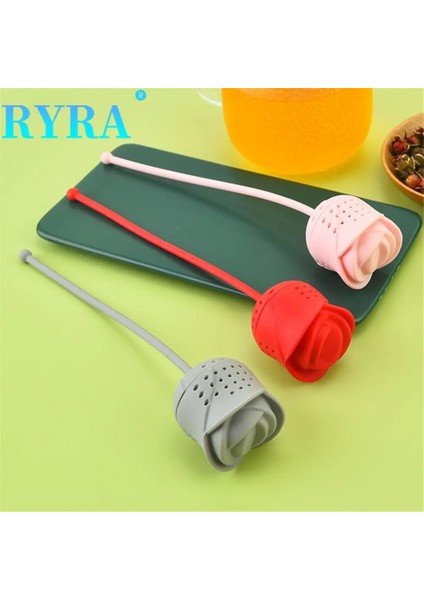 01 Çay Süzgeci Silikon Çay Demlikler Yaratıcı Gül Limon Yaprağı Çay Süzgeçleri Taşınabilir Çay Elek Filtre Araçları Teaware Süzgeç Mutfak Aksesuarları (Yurt Dışından)