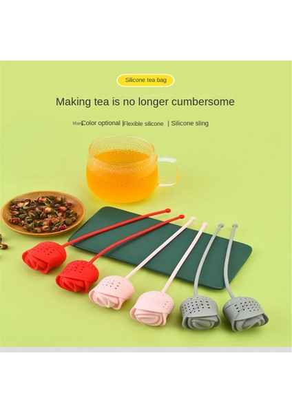 01 Çay Süzgeci Silikon Çay Demlikler Yaratıcı Gül Limon Yaprağı Çay Süzgeçleri Taşınabilir Çay Elek Filtre Araçları Teaware Süzgeç Mutfak Aksesuarları (Yurt Dışından)