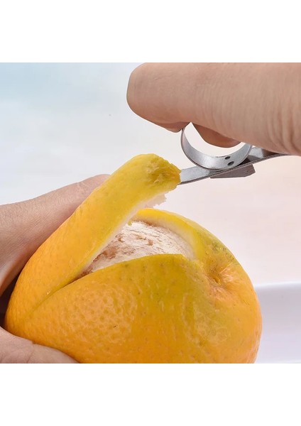 Büyük Paslanmaz Çelik Portakal Açacağı Parmak Yüzük Portakal Soyucu Salyangoz Portakal Soyucu Pomelo Nar Soyucu Kabuğu Portakal (Yurt Dışından) fırsatları