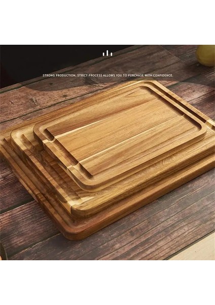 28X20X1.5 cm Ahşap Mutfak Kesme Tahtası Derin Oluklu Pizza Tahtası Meyve Sebze Et Kesme Tahtası Mutfak Aksesuarları (Yurt Dışından) fiyatları