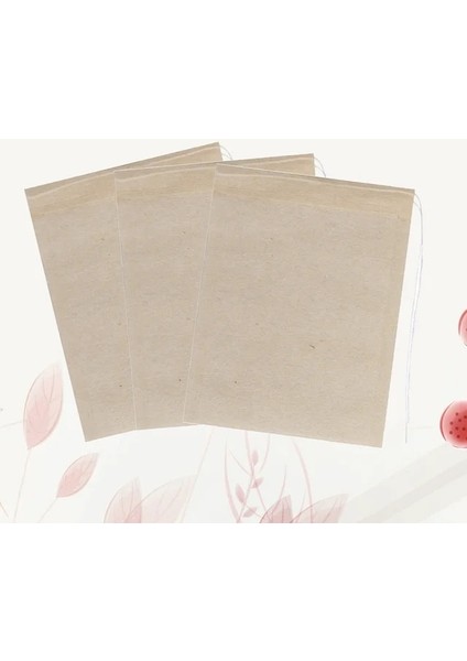 Gösterildiği Gibi 100 Adet 7x9 cm Ipli Çay Poşeti Filtre Kağıdı Boş Çay Poşeti Çanta Gevşek Yaprak Çay Tozu (Orijinal Renk) (Yurt Dışından)