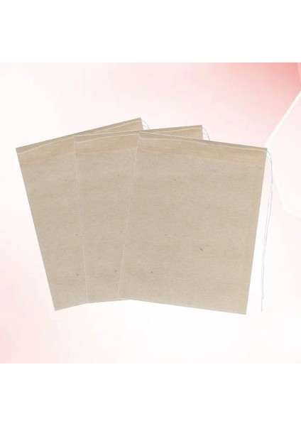 Gösterildiği Gibi 100 Adet 7x9 cm Ipli Çay Poşeti Filtre Kağıdı Boş Çay Poşeti Çanta Gevşek Yaprak Çay Tozu (Orijinal Renk) (Yurt Dışından)