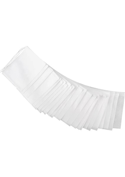 Gösterildiği Gibi 100 Adet 7x9 cm Ipli Çay Poşeti Filtre Kağıdı Boş Çay Poşeti Çanta Gevşek Yaprak Çay Tozu (Orijinal Renk) (Yurt Dışından)