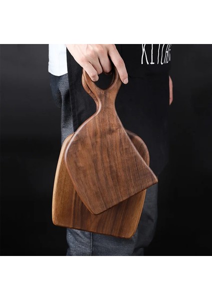 26X26A Siyah Ceviz Ahşap Kesme Tahtası Masif Ahşap Yaratıcı Tüm Ahşap Ekmek Tepsisi Meyve Kesme Tahtası Mutfak Ahşap Tahta Mutfak Aracı (Yurt Dışından)