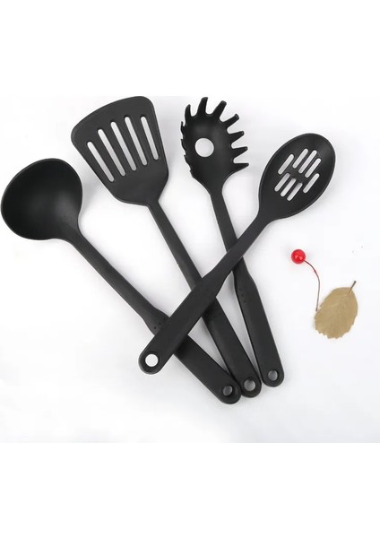Siyah 6 Adet Naylon Mutfak Eşyaları Çok Fonksiyonlu Siyah Kürek Kaşık Çorba Kepçesi Spatula Seti Yapışmaz Mutfak Pişirme Araçları Gadget (Yurt Dışından) fırsatları
