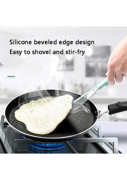 Mavi Silikon Kızarmış Balık Kürek Yüksek Sıcaklığa Dayanıklı Spatula Kaçak Kürek Paslanmaz Çelik Biftek Tavada Kızartma Kürek Mutfak Eşyaları (Yurt Dışından) fırsatları