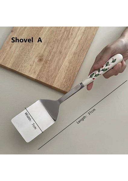 Kürek Bir Mutfak Aracı Iskandinav Paslanmaz Çelik Pişirme Spatula Pizza Kek Kesme Gıda Eşyaları Wok Mutfak Ev Aksesuarları (Yurt Dışından)