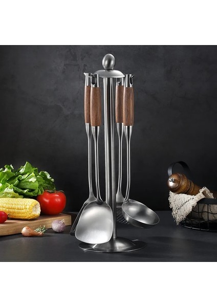 Stil 5 304 Paslanmaz Çelik Gülağacı Ahşap Saplı Mutfak Eşyaları Spatula Kürek Kevgir Yemek Kaşığı Eşyaları Mutfak Eşyası Turner Seti (Yurt Dışından) modelleri