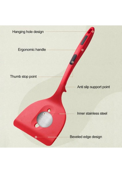 Kırmızı 2 Adet Mükemmel Spatula Seti Çevre Dostu Oluklu Spatula Yapışmaz Silikon Oluklu Balık Turner Spatula Seti Pişirme (Yurt Dışından) fırsatları