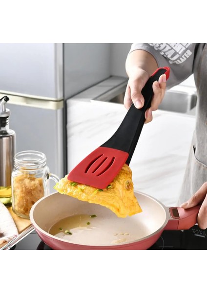 Kırmızı Gıda Spatula Gıda Sınıfı Yapışmaz 3 In 1 Kokusuz Benzersiz Maşa Yüksek Sıcaklığa Dayanıklı Silikon Kızarmış Sebze Kürek (Yurt Dışından) fiyatları