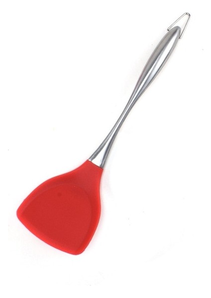 Kırmızı Mutfak Aksesuarları Paslanmaz Çelik Silikon Spatula Yapışmaz Tava Içi Boş Saplı Çorba Kaşığı Spatula Mutfak Seti Mutfak Seti (Yurt Dışından)