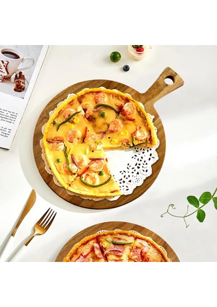 Yuvarlak Kullanışlı Kesme Tahtası Çizilmeye Dayanıklı Doğrama Bloğu Kolay Temizlenebilir Geniş Uygulama Sebze Doğrama Tahtası Pizza Tepsisi (Yurt Dışından)