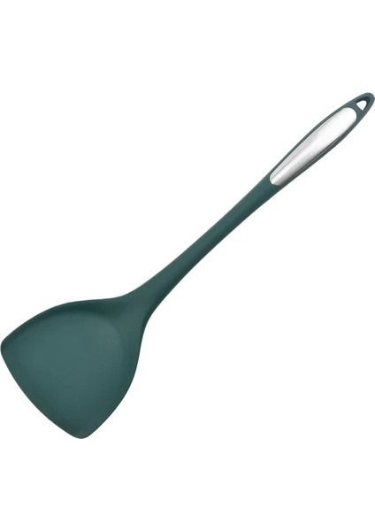 Koyu Yeşil Silikon Spatula Isıya Dayanıklı Gıda Sınıfı Yapışmaz Kızartma Tavası Pişirme Küreği Çorba Kaşığı Süzgeç Kevgir Mutfak Eşyaları (Yurt Dışından)