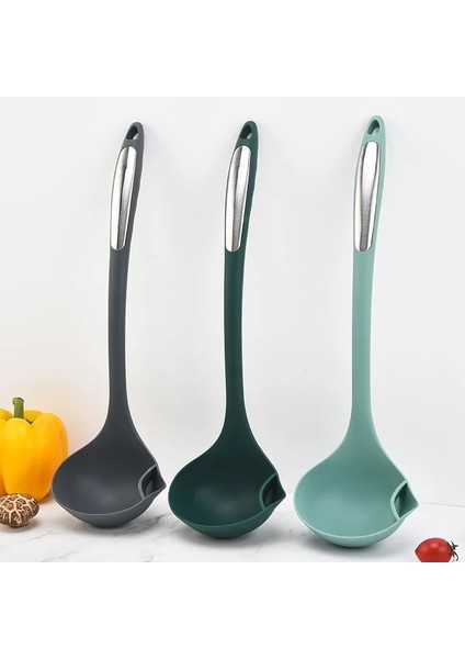 Koyu Yeşil Silikon Spatula Isıya Dayanıklı Gıda Sınıfı Yapışmaz Kızartma Tavası Pişirme Küreği Çorba Kaşığı Süzgeç Kevgir Mutfak Eşyaları (Yurt Dışından) indirimleri