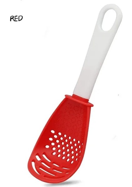 Kırmızı 1 Adet Çok Fonksiyonlu Skimmer Kaşık Kevgir Süzgeç Ezici Mutfak Aletleri Drenaj Ezme ve Taşlama (Yurt Dışından)