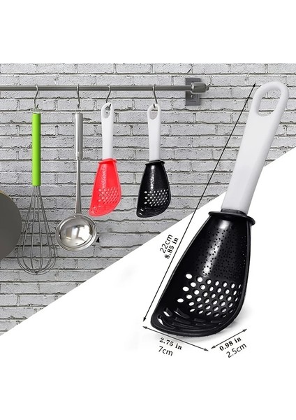 Kırmızı 1 Adet Çok Fonksiyonlu Skimmer Kaşık Kevgir Süzgeç Ezici Mutfak Aletleri Drenaj Ezme ve Taşlama (Yurt Dışından) modelleri
