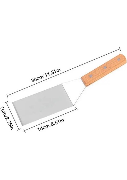 Bir Kızartma Yumurta Kürek Paslanmaz Çelik Izgara Spatula Turner Balık Flipper Dayanıklı Saplı Kızarmış Biftek Gözleme Kürek Mutfak Eşyaları (Yurt Dışından)