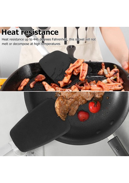 Siyah Silikon Spatula Yapışmaz Wok Spatula Saygısız Yumurta Krep Burger Krep Tencere Mutfak Aksesuarları Pişirme Gereçleri (Yurt Dışından) modelleri