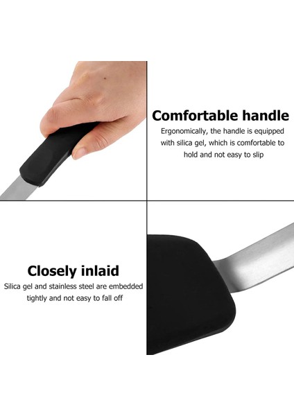 Siyah Silikon Spatula Yapışmaz Wok Spatula Saygısız Yumurta Krep Burger Krep Tencere Mutfak Aksesuarları Pişirme Gereçleri (Yurt Dışından) indirimleri