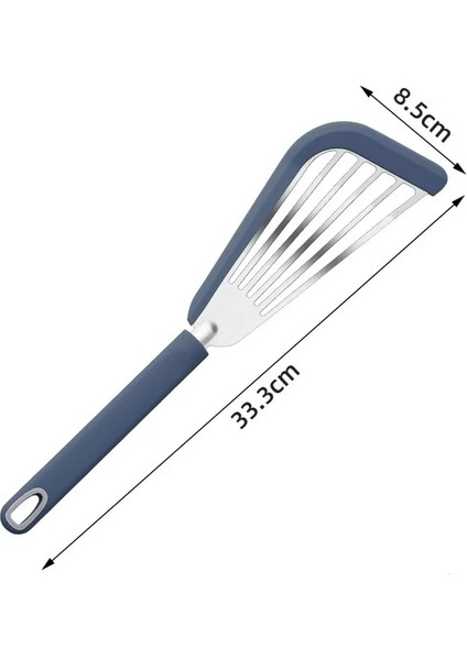 Silikon-Mavi Kızartma Spatula Silikon Sızdıran Kürek Balık Dilimi Tencere Pişirme Gereçleri Sığır Yumurta Mutfak Kazıyıcı Yapışmaz Spatula Mutfak Gereçleri (Yurt Dışından)