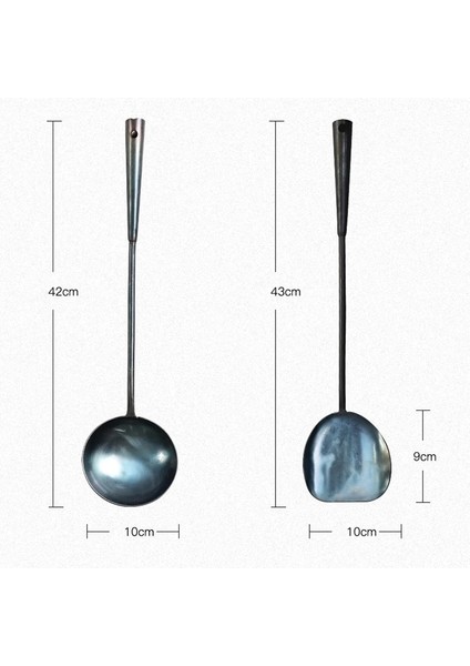 Spatula ve Kaşık Mutfak Eşyaları Wok Spatula Kaşık Çin Geleneksel El Yapımı Demir Spatula Pota Wok Alet Seti Mutfak Aracı Pişirme Aksesuarları (Yurt Dışından)