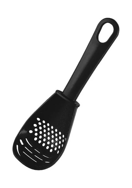 SH-160-BLACK 1 Adet Çok Fonksiyonlu Mutfak Yemek Kaşığı Isıya Dayanıklı Asılı Delik Yenilikçi Patates Taşlama Yemek Kaşığı (Yurt Dışından)