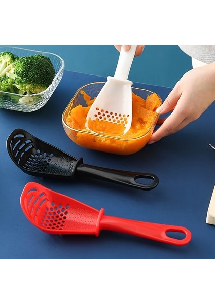 SH-160-BLACK 1 Adet Çok Fonksiyonlu Mutfak Yemek Kaşığı Isıya Dayanıklı Asılı Delik Yenilikçi Patates Taşlama Yemek Kaşığı (Yurt Dışından) fiyatları