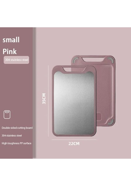 Pembe 35X22CM-S 304 Paslanmaz Çelik Kesme Tahtası Çift Taraflı Kesme Tahtası Meyve Kesme Tahtası Mini Kesme Tahtası Mutfak Aksesuarı (Yurt Dışından)
