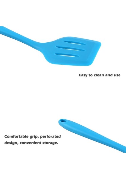 Mavi Silikon Turners Çok Renkli Yapışmaz Tava Silikon Pişirme Kürek Kızarmış Balık Uzun Saplı Kepçe Mutfak Aletleri (Yurt Dışından) fırsatları