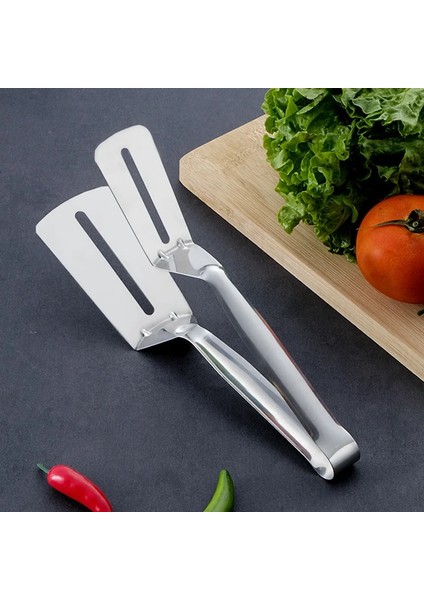 Gümüş Paslanmaz Çelik Kızartma Küreği Klip Çok Fonksiyonlu Biftek Barbekü Maşa Kızartma Balık Spatula Klip Ekmek Klip Ev Mutfak Aracı (Yurt Dışından) modelleri