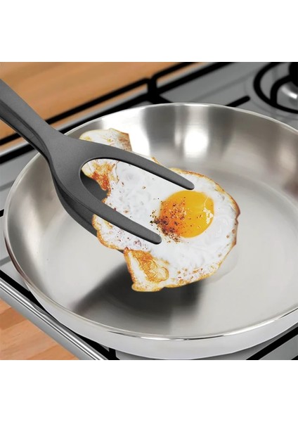 Siyah 2 In 1 Naylon Kavrama Çevirme Maşa Yumurta Spatula Maşa Biftek Spatula Maşa Kelepçe Gözleme Kızarmış Çeviriciler Mutfak Aksesuarları (Yurt Dışından) fiyatları