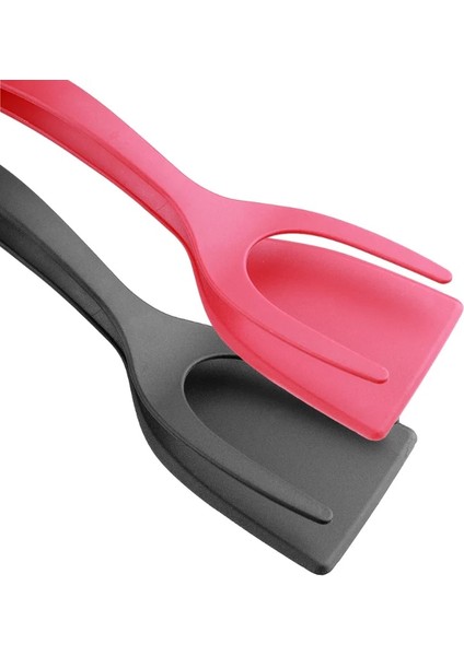 Siyah 2 In 1 Naylon Kavrama Çevirme Maşa Yumurta Spatula Maşa Biftek Spatula Maşa Kelepçe Gözleme Kızarmış Çeviriciler Mutfak Aksesuarları (Yurt Dışından) indirimleri