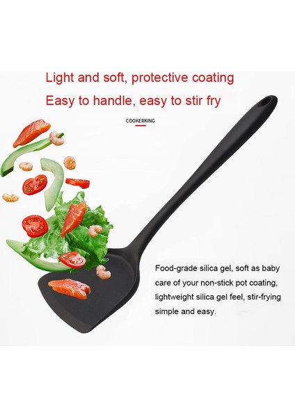 Yüksek Sıcaklık Dayanımı ile Siyah Gıda Sınıfı Silikon Turner Yapışmaz Yemek Kaşığı Kürek Mutfak Eşyası Turner (Yurt Dışından) indirimleri