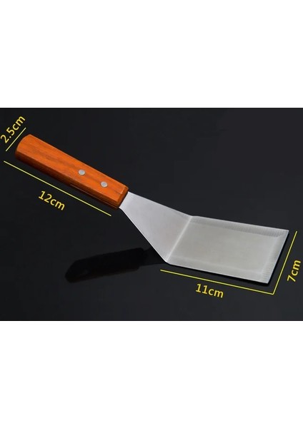 Stil 1 Paslanmaz Çelik Kızarmış Kürek Spatula Biftek Pizza Açgözlü Kesiciler Maça Pasta Pişirme Araçları Ahşap Saplı Mutfak Spatula (Yurt Dışından)