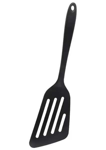 Siyah 1 Adet Silikon Oluklu Turner Mutfak Pişirme Araçları Spatula Kızarmış Kürek Yumurta Balık Kızartma Tavası Çeviriciler Kepçe Pişirme Gereçleri (Yurt Dışından)