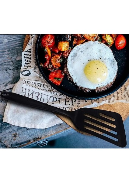 Siyah 1 Adet Silikon Oluklu Turner Mutfak Pişirme Araçları Spatula Kızarmış Kürek Yumurta Balık Kızartma Tavası Çeviriciler Kepçe Pişirme Gereçleri (Yurt Dışından) indirimleri