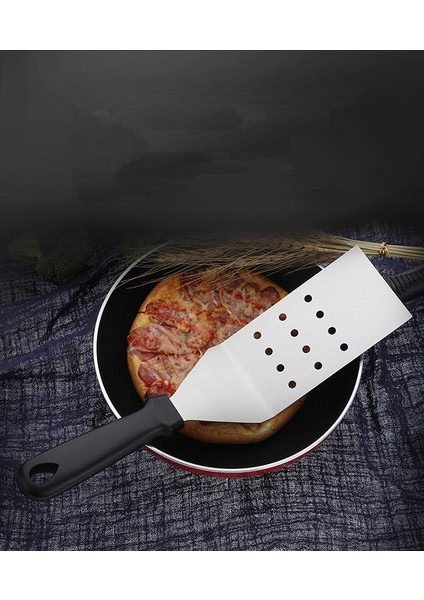 Sızdıran Kürek Siyah 1pc Paslanmaz Çelik Kızarmış Kürek Spatula Biftek Pizza Kavrama Kesiciler Maça Pasta Pişirme Aracı Kek Sunucusu Mutfak Eşyaları Kx 275 (Yurt Dışından) fırsatları
