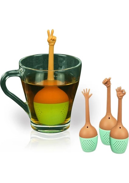 Tokat Komik El Hareketi Şekli Çay Demlik Silikon Çay Süzgeci Gevşek Yaprak Bitkisel Baharat Tutucu Çay Demleme Araçları Mutfak Aksesuarları (Yurt Dışından) fiyatları