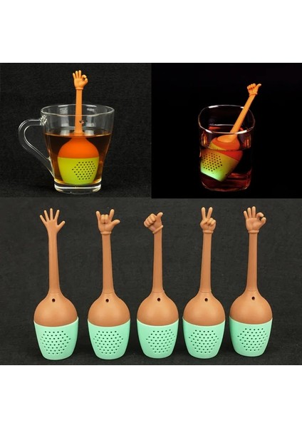 Tokat Komik El Hareketi Şekli Çay Demlik Silikon Çay Süzgeci Gevşek Yaprak Bitkisel Baharat Tutucu Çay Demleme Araçları Mutfak Aksesuarları (Yurt Dışından) modelleri