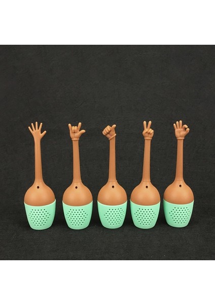 Tokat Komik El Hareketi Şekli Çay Demlik Silikon Çay Süzgeci Gevşek Yaprak Bitkisel Baharat Tutucu Çay Demleme Araçları Mutfak Aksesuarları (Yurt Dışından) fırsatları