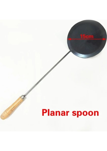 15CM Düzlemsel Kaşık Dayanıklı Taşınabilir El Yapımı Demir Yapışmaz Turner Pota Gıda Wok Spatula Kaşık Mutfak Aletleri Pişirme Gereçleri Tencere Eşyaları (Yurt Dışından)