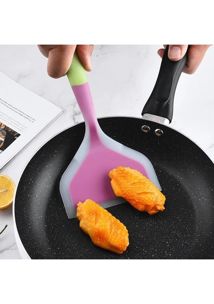 Mor 1 Adet Silikon Spatula Yapışmaz Isıya Dayanıklı Kızarmış Kürek Tencere Yumurta, Balık, Gözleme ve Biftek, Mutfak Eşyaları (Yurt Dışından)
