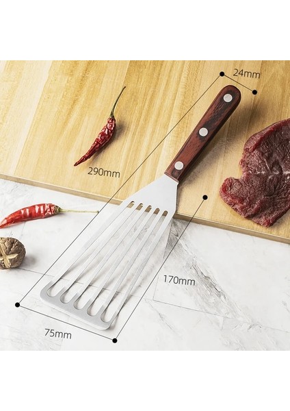 B Mutfak Kızartma Spatula Kaymaz Paslanmaz Çelik Oluklu Turner ve Balık Spatula Sızdıran Kürek Balık Dilimi Mutfak Aksesuarları (Yurt Dışından)